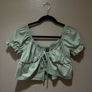 Cute green girly crop top